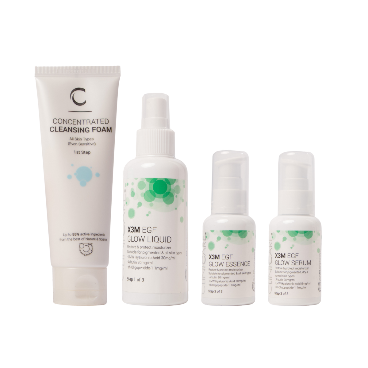 CLINICCARE Glow Range Bundle + Concentrated Cleansing Foam 100ml