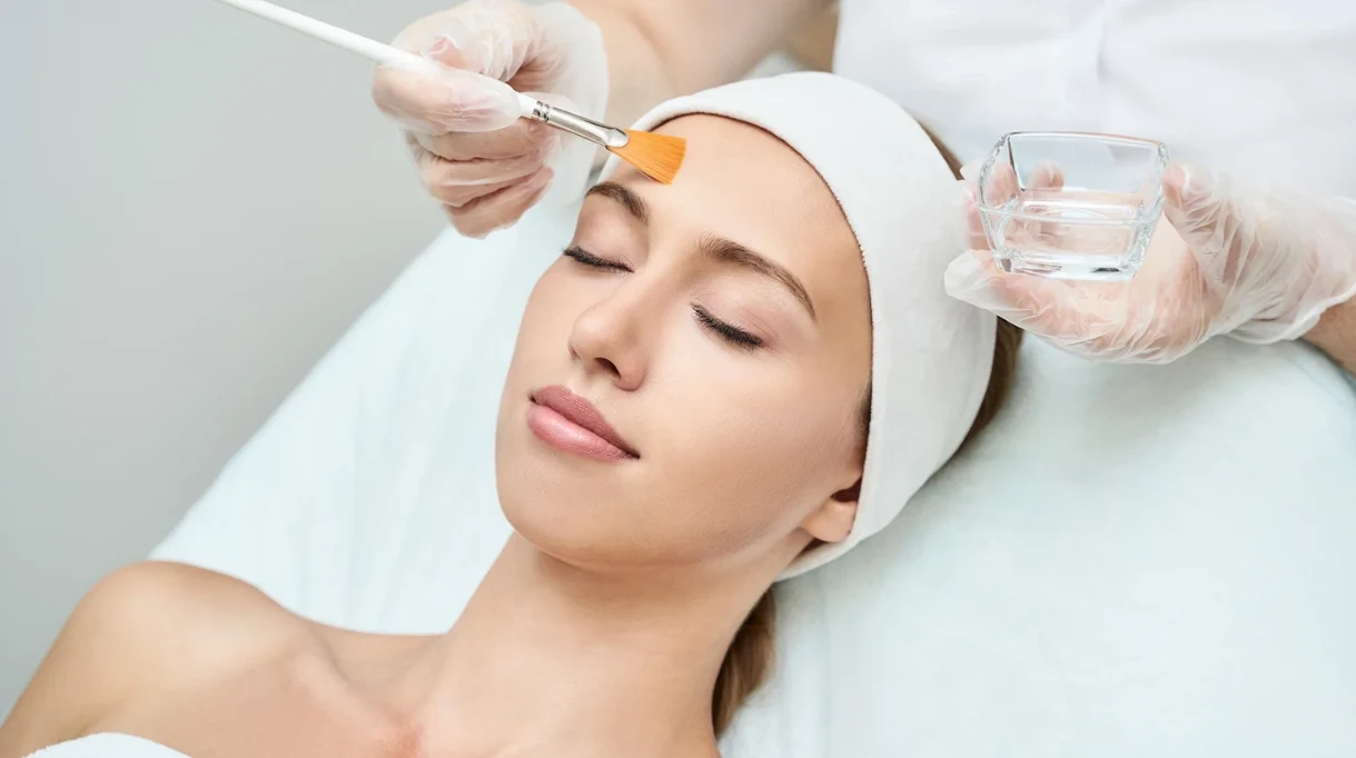 Facial exfoliation treatment photograph