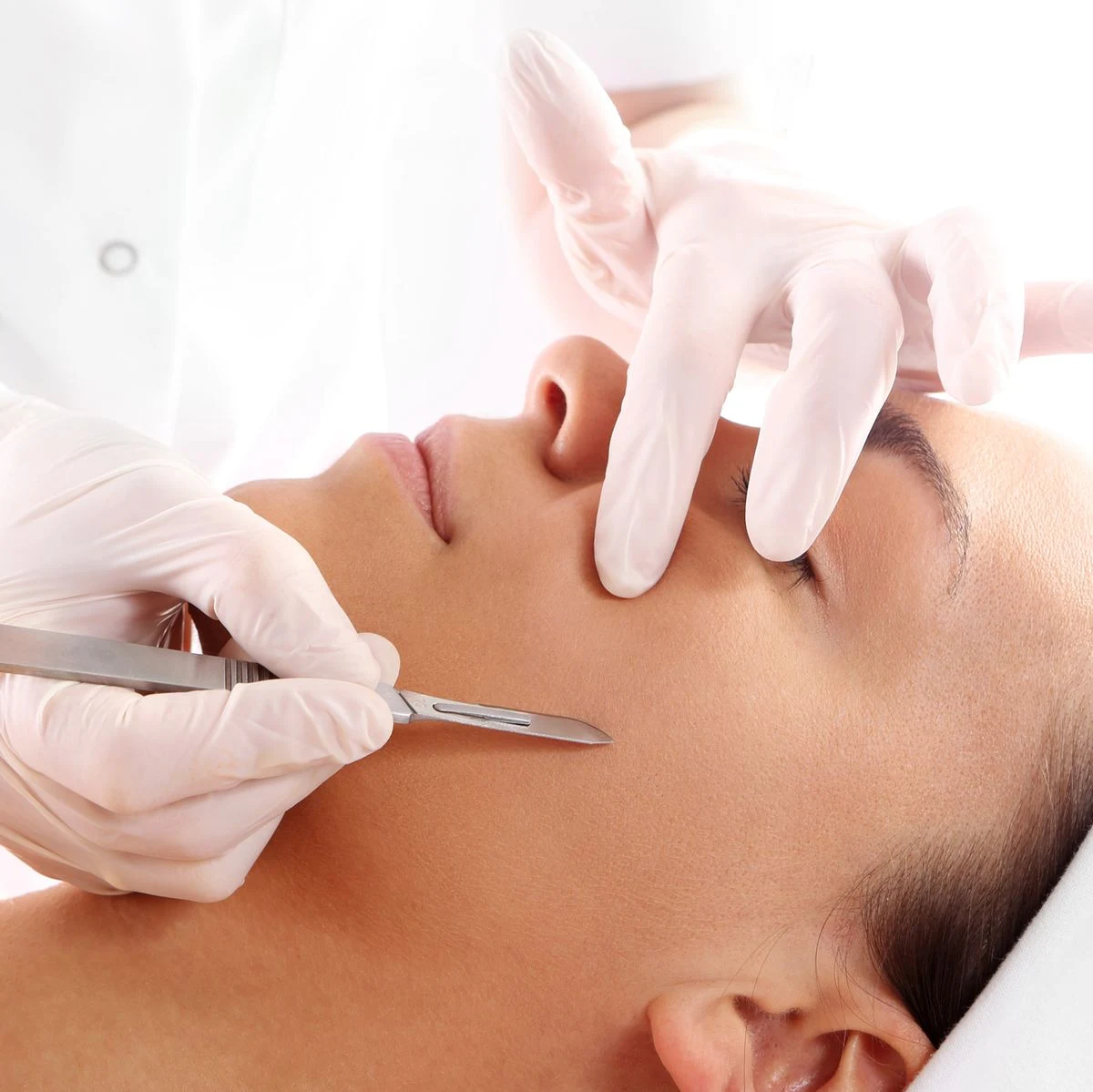 Facial exfoliation and skin-cleansing illustration