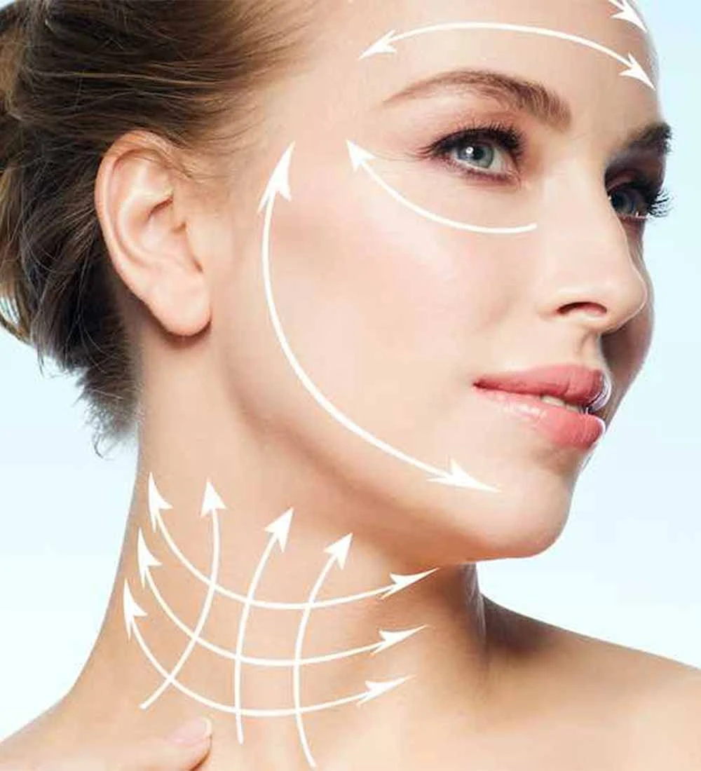 Facial lifting and jawline illustration