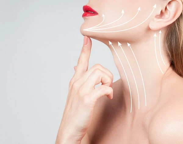 Neck skin and lifting illustration